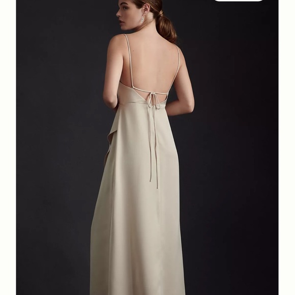 BHLDN Remy Cowl-Neck Faux-Wrap Satin Gown - Picture 5 of 6